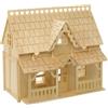 Hoite Casa delle bambole in legno, grande casa con portico completo, modello di assemblaggio tridimensionale in legno 3D, costruzione fai da te fatta a mano