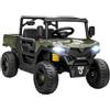 AIYAPLAY Macchina Elettrica per Bambini UTV Fuoristrada 12V 3-8 Anni Verde | Auto per Bambini, Bagagliaio, 2 Motori, Cintura 3 Punti, Telecomando, Sospensioni, USB, Musica, Luci, 1.8-3.7 km/h, Verde