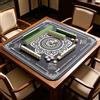 Hixingo Tappetino da Mahjong 80x80 cm, Tappetino da Gioco Antiscivolo Grosso Silenzioso, Protettore di Tavolo con Fondo in Gomma, per Mahjong, Poker, Domino, Carte (Datura grigio scuro)