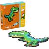 PLUS PLUS Plus-Plus - Puzzle by Number - T-Rex - 250 pezzi - mattoncini, costruzione, giocattoli educativi per bambini, viaggi, giocattoli da viaggio, prodotto in Danimarca