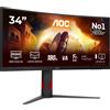 AOC CU34G4 Monitor Gaming Curvo 34" UWQHD Fast VA 180Hz 1ms HDR10