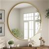 BEAUTYPEAK - Specchio rotondo da 60 cm in oro, specchio decorativo da parete rotondo con cornice in alluminio, specchio da bagno antiriflesso per appendere e appoggiare, specchio da parete per camera