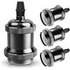 DiCUNO E27 Vintage Portalampada, Perle Nere Socket, 4 Pezzi | Edison retro lampada a sospensione, Adattatore in ceramica solida