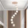 Cainjiazh Lampadario Moderno a Cascata in Cristallo per Scala e Ingresso - Lampada a Sospensione per Soffitti Alti - Design Elegante con Cristalli Pendenti - Illuminazione Decorativa per Casa