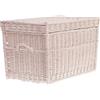 e-wicker24 Alles aus Weide e-wicker24 Baule in Vimini Cassapanca Vintage Fatto a Mano Cesta Vimini con Coperchio Baule da Interno Porta Giochi Contenitore Cassapancai 70 x 42 x 47 cm