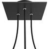 creative cables Rosone a soffitto quadrato bianco linea Rose-One (serracavo conico, dibond bianco opaco, 3 fori e e 4 fori laterali) - Per lampadari e sospensioni multiple