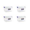 PlasticForte Box Scatola Contenitore con coperchio in plastica vari misure Mini Scatola con coperchio e clips (4 box da 4 litri 16 x 25 x 14 cm)