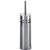 Gedy Oriente Scopino Bagno WC, Materiale Acciaio Inox e Resine, Scopino WC Finitura Lucida, Scopino Bagno da Appoggio con Ciuffo in Setole Nere di Nylon, Misure Base Diametro 9,5 x H 37 cm Peso 240gr