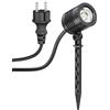 ledscom.de Piccolo faretto da giardino a LED con picchetto di terra TARL per esterni, IP65, spina, nero, 4,3 W, 340lm, bianco caldo