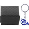 Pssopp Portachiavi a Forma di Corno Francese 2 Pezzi, Mini Anello Portachiavi, Borsa con Ciondolo Pendente, Decorazione Borsa Portachiavi, Artigianato(5 * 5 * 3cm-Blu)