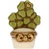 THUN - Vasetto Soprammobile Porta Fortuna con Quadrifogli - Ceramica - Bomboniere - h tot. 6.5 cm