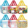 YHANEC 6 sacchetti portaoggetti per giocattoli, impermeabili, organizer per giocattoli con sacchetto di istruzioni e etichetta per nome, borsa per cosmetici trasparente per la conservazione Lego (XXL)