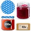 KADAX Set di 10 barattoli in vetro 200ml Ø66 - tappo a vite ermetico, lavabili in lavastoviglie, per marmellate, miele, conserve e spezie