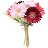 PerGar Fiori Artificiali Gerbera Daisy, Gomma Artificiale In Lattice Real Touch Fiori Gerbera Daisy, Teste Di Margherita Artificiale Teste Di Fiore Di Margherita Di Seta Per Decorazioni(Rosso vinoso leggero)