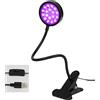 GREENIC Lampada UV per polimerizzazione della luce nera - Luce UV a collo di cigno per la polimerizzazione della resina, lunghezza d'onda 395 nm, perfetta per smalto e colla UV indurimento
