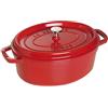 STAUB Cocotte Casseruola Ovale, Ghisa, Rosso Ciliegia, 29 cm