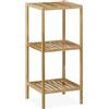 Relaxdays Scaffale da Bagno in Legno di Noce, HLP: 80x35,5x35,5 cm, 3 Ripiani, Mobiletto Salvaspazio Cucina, Naturale