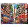 Educa - Puzzle 1000 pezzi Parigi, Dominic Davison | Puzzle città romantiche | Misura 68x48 cm | Include colla Fix | Per adulti 14+ (19019)