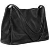 Kattee Borsa larga da donna, in vera pelle, casual, con chiusura magnetica a scatto