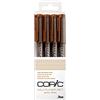 Copic Set multiliner Sepia 4 penne in diversi spessori di tratto, matite da disegno con inchiostro pigmentato resistente all'acqua e agli alcol, per schizzi, illustrazioni ed outlines