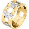TRUSSARDI Anello t-shape in acciaio con pietra