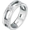 TRUSSARDI Anello maxi fascia multifilo in argento rosa