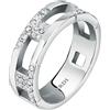 TRUSSARDI Anello t-shape in acciaio con pietra