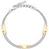 TRUSSARDI Bracciale in acciaio con pvd oro
