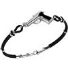 ZANCAN Bracciale in argento 925 e kevlar con smalto nero