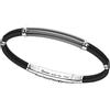 ZANCAN Bracciale rodiato a doppia catena con fiore e zirconi