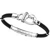 ZANCAN Bracciale uomo in silicone e argento con bandiera italiana