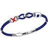 ZANCAN Bracciale uomo in kevlar e argento con bandiera italiana