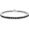LUXURY MILANO Bracciale tennis Luxury Milano in argento con zirconi neri e chiusura a clip. Lunghezza 17cm