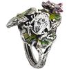 BOTTEGA BOCCADAMO Anello in argento brunito con ninfee e ranocchio