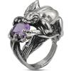BOTTEGA BOCCADAMO Anello in argento 925 brunito con ranocchio e ametista