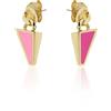 UNOAERRE FASHION JEWELLERY Orecchini dorati con smalto rosa e fucsia