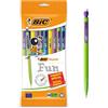 BIC - Matic Fun, portamine da 0,7 mm HB con gomma (perfetto per la scuola), colori assortiti, confezione da 10