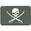 MFH PATCH SKULL OF SWORDS VERDE IN GOMMA CON VELCRO IN 3D