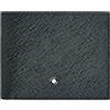 MONTBLANC | PELLETTERIA PORTAFOGLIO IN PELLE 6 CC, TWEED BLUE SARTORIAL 220384