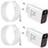 HYDOOD Caricatore USB C 25W Rapido Caricabatterie Display di potenza 2Pack | 2Porte Caricatore USB Adattatore di Alimentazione,QC PD Caricabatterie con cavo per iPhone 17/16/15/14/13,Galaxy S24/S23/S22