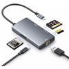SOTEFE Adattatore hub multiporta USB C 5 in 1 con CFexpress tipo A, UHS-II SD4.0, microSD4.0, USB-C 3.2 e USB-A 3.2, 10 Gbps