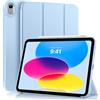 MoKo Cover per iPad (A16) 11a/10a Gen. (2025/2022), Cielo Blu | Cover Protettiva Sottile a Tre Pieghe Supporto, Caso Smart Folio con Retro TPU Morbido Touch ID Sveglia/Sonno