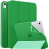 MoKo Cover per iPad (A16) 11a Gen./10a Gen. 2025/2022, Verde Bosco | per iPad Cover in TPU e Pelle PU Semi-Trasparente Sostegno Supporto Sottile con Morbido TPU Cover con Auto Svegliati/Sonno