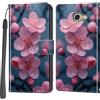 Haninsuze Cover per Samsung Galaxy A5 2017, Portafoglio PU Pelle, Fiore di pesco | Interno TPU Antiurto, Anti-Graffio, Fessura per Schede, Supporto Stand, Design Libro, Flip
