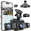 VROAVIE Dashcam per auto a 4 canali per fotocamera anteriore e posteriore a 360 gradi, sinistra e destra, telecamera interna per auto, GPS e banda 5G, visione notturna, WDR, modalità parcheggio 24 ore, scheda