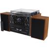 Soundmaster MCD5550SW Musiccentre with DAB+, Record Player, CD/MP3, Double Cassette and Encoding, Colore:braun