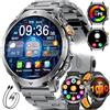 LIGE 1000 mAh Smartwatch Uomo,1.7 Smart Watch Militare con 110+ Modalità Sportive,IP68 Impermeabile,Chiamata Bluetooth,Frequenza Cardiaca, Android iOS,3 Braccialetti,2 Caricabatterie