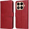 YUXING Cover per Xiaomi 17T Pro 5G, Custodia a Libro in Pelle, Portafoglio | Blocco RFID, Porta Carte e Tasca per Contanti, Chiusura Magnetica Laterale, Funzione Supporto, Flip Case, Antiurto-Rosso