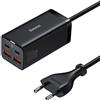 Baseus 100W 4 in 1 Oplader met USB C en USB A Aansluiting Inclusief 100W Kabel - Zwart (GaN 3 Pro)