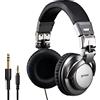 Gemini Sound DJX-500 Cuffie Professionali per DJ | Cuffie da studio cablate, driver da 57 mm - chiusura posteriore, coppe rotanti - connettori da 1/8 e 1/4 - monitoraggio